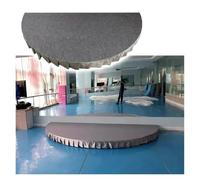 Plataforma escénica Plataforma Portátil Para Escenarios, Plataforma Para Escenarios Con Alfombra Antideslizante De Alta Resistencia Y Faldón Desmontable(Light Gray,Dia 100cm/39.4'')