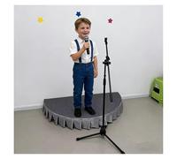 Plataforma escénica Semi-Circular Portable Stage 3.3/3.9ft, Non-Slip Children'S Stage Platform with Detachable Skirting for School Singer/Music Performance(3.9x1.9ft/47.3x23.6in)