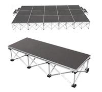 Plataforma escénica Soporte plegable para escenarios de 1,2 x 4 y 4 x 4 pies, escalón elevador conectable para conciertos, plataforma modular portátil para escenarios.(48x14.6x15.7in/122x37x40cm)