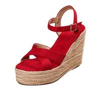 Plataforma Espadrille Cuña Mujer Peep Toe Sandal Verano Sandalias con Tacón Playa Zapatos Boho Zapatos de Playa Zapatos de Playa Zapatos de Playa Zapatos de Tacón Alto Zapatos al Aire Libre Zapatos