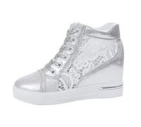 Plataforma Femenina Zapatos de Cuero Rubber Aumento de los Zapatos Casuales de Encaje de Las Mujeres Deportivas Mujer Rebajadas