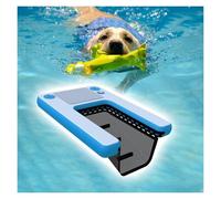 Plataforma Flotante Inflable para Perros para Piscinas/Puertos Deportivos, rampa de Agua para Perros Grandes de Menos de 90 kg, rampa de Piscina de EVA para Perros (Azul)