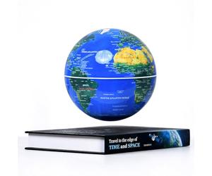 Plataforma flotante magnética y flotante Geo-globo 6 pulgadas mundo con luz LED para regalo de niños, decoración de escritorio genial para hombres/regalo de Navidad