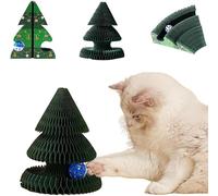 Plataforma giratoria de rascados de Gato Plegable portátil, Juguete Multifuncional de Gato de Papel Ondulado (con Campana + Bola rodante), Tabla de rascados Universal Interior y Exterior (D)