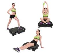 Plataforma giratoria oscilante para fitness, placa vibratoria 3D con 2 bandas de resistencia, plataforma oscilante, 5 modos de programación, 95 niveles, pantalla LCD, carga máxima 120 kg (Negro)