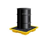 Plataforma industrial de contención de derrames, plataforma modular de derrames, bandeja de derrames de plástico, a prueba de fugas, antideslizante, apilable, resistente (33,5 x 33,5 x 5,5 cm)