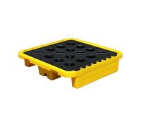 Plataforma industrial de contención de derrames, sumidero de tambor de aceite apilable con drenaje y acceso a carretilla elevadora, bandeja de cubo de pintura extraíble (5 piezas, 72 x 72 x 16 cm)