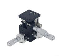 Plataforma manual del movimiento linear de la etapa deslizante del eje Xyz con la cabeza del micrómetro para posicionar los carriles cruzados del rodillo de la aleación de aluminio Negro 40x40m m