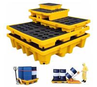 Plataforma Modular Antiderrames, Bandeja De ContencióN De PláStico Con DesagüE Y Soportes Para Montacargas,Bandeja De ContencióN FáCil De Limpiar Para Parques Industriales Y Almacenes(26*14.2*4.7)