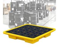 Plataforma Modular Antiderrames Con DesagüE Y Soportes Para Montacargas, Bandeja Apilable Para PrevencióN De Fugas Con Rejilla,Plataforma Modular PláStico Para Almacenes Y FáBricas(13.2 * 13.2 * 2.2)