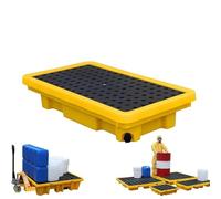 Plataforma Modular Antiderrames Con DesagüE Y Soportes Para Montacargas, Bandeja De ContencióN De PláStico,Desmontable Y A Prueba De Fugas Para Uso Industrial,FáCil De Limpiar(26 * 14.2 * 4.7)