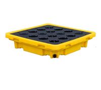 Plataforma Modular Antiderrames Con DesagüE Y Soportes Para Montacargas, Plataforma Modular ContencióN De PláStico, Desmontable Y A Prueba De Fugas Para La Industria Y QuíMicos(26.4 * 26.4 * 5.9)