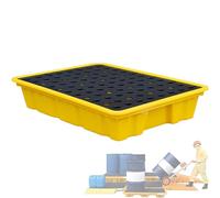 Plataforma Modular Antiderrames Con Orificios De Drenaje Con Rejillas Para Una Limpieza Eficiente,Bandeja De ContencióN De PláStico Desmontable A Prueba De Fugas Para Uso Industrial(19.3*13.8*3.5)