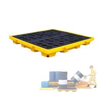 Plataforma Modular Antiderrames Con Orificios De Drenaje Con Rejillas Para Una Limpieza Eficiente,Bandeja De ContencióN De PláStico Desmontable A Prueba De Fugas Para Uso Industrial(51.2*51.2*5.9)