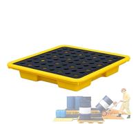 Plataforma Modular Antiderrames Con Orificios De Drenaje Con Rejillas Para Una Limpieza Eficiente,Bandeja De ContencióN De PláStico Desmontable A Prueba De Fugas Para Uso Industrial(13.2*13.2*2.2)