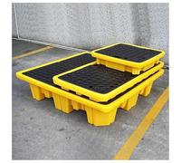 Plataforma modular de contención de derrames de tambor resistente para almacenamiento seguro de productos químicos, prevención de derrames y gestión de materiales peligrosos