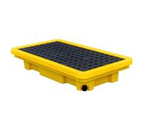 Plataforma modular de contención de derrames, paletas de polietileno a prueba de fugas para tambores de aceite, rejilla amarilla y negra resistente, ideal para almacenes y talleres (28.34x)