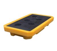 Plataforma modular de contención de derrames para tanques de aceite, apilable, bandeja antideslizante para contención de derrames, palés industriales para almacenes y garajes, diseño robusto de