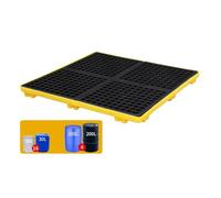 Plataforma Modular de contención de derrames y prevención de Fugas en bidones de Aceite para la Seguridad Industrial y la protección del Medio Ambiente.