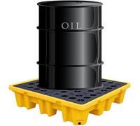 Plataforma modular de detección de fugas, bandeja de goteo de tambor de polietileno para control de derrames, almacenamiento químico, seguridad industrial y protección del medio ambiente