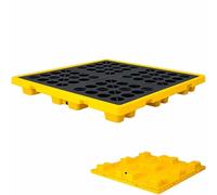 Plataforma modular de retención de derrames, Tamaños múltiples negros amarillos industriales de almacenamiento de aceite plataforma modular fuga (130 x 110 x 30 cm)