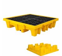 Plataforma modular de retención de derrames, Tamaños múltiples negros amarillos industriales de almacenamiento de aceite plataforma modular fuga (130 x 68 x 30 cm)