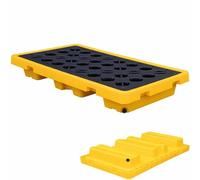 Plataforma modular de retención de derrames, Tamaños múltiples negros amarillos industriales de almacenamiento de aceite plataforma modular fuga (130 x 68 x 15 cm)