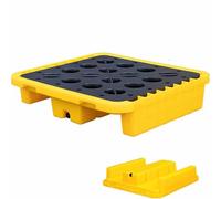 Plataforma modular de retención de derrames, Tamaños múltiples negros amarillos industriales de almacenamiento de aceite plataforma modular fuga (72 x 72 x 16 cm)