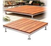 Plataforma Modular de WPC, Capacidad de Carga de 300 Kg | Losetas de Terraza de Altura Ajustable Resistentes a Cualquier Clima, para Patio Jardine Al Aire Libre(Rouge)
