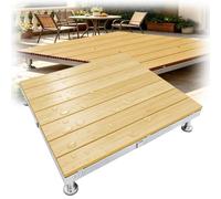 Plataforma Modular de WPC, Capacidad de Carga de 300 Kg | Losetas de Terraza de Altura Ajustable Resistentes a Cualquier Clima, para Patio Jardine Al Aire Libre(Natural)