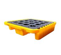 Plataforma modular industrial de contención de derrames - Bandeja de contención de derrames de tanque de aceite apilable y antideslizante para almacenes y garajes al aire libre - Paletas de contención