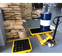 Plataforma Modular Para Control De Derrames: Bandeja Antiderrame Y Palé De Contención Para Tanques De Aceite Para Bidones Industriales - Solución De Laboratorio De Alta Resist,Yellow,66x36x12cm