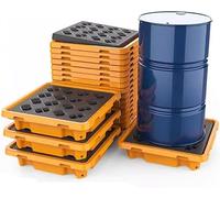 Plataforma modular para recoger líquidos derramados, bandeja de goteo para laboratorios, estante de mesa, tambor, apilable, con paleta de rejilla para aplicaciones industriales (66 x 36 x 12 cm)