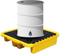 Plataforma modular para recuperación de aceite, bandeja de goteo para tanques de aceite, tambor para laboratorios, supermercados, almacenamiento de sótano, palé plano de plástico (49 x 35 x 9 cm)