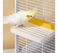 Plataforma para Aves, Lote de 2 Accesorios de Plástico para Jaulas Área de Juego para Loros, Conuros, Periquitos, Periquitos Australianos y Cacatúas NINFA (Blanco, 2 Unidades (Paquete de 1))