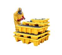 Plataforma para derrames de petróleo, Bandeja de Paleta para contención de derrames Duradera | Contención Secundaria compacta para Almacenamiento de Carga en Interiores y Exteriores | Soluci