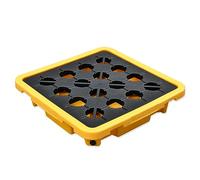 Plataforma para derrames de petróleo, palé apilable de plástico para contención de derrames en bidones: Bandeja Duradera a Prueba de Fugas con Salida de Drenaje, Plataforma Modular para Alma