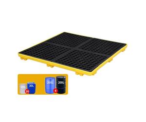 Plataforma para derrames de petróleo, palé Modular para contención de bidones, Bandeja para Tanque de petróleo de 120x120x10 cm, Plataforma antifugas para la prevención de derrames y una ges
