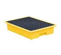 Plataforma para derrames de petróleo, Plataforma Modular para contención de derrames, palé de Polietileno Amarillo y Negro, Bandeja Antideslizante a Prueba de Fugas para Garaje y fábrica, al