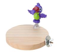 Plataforma para Percha para pájaros Accesorios para jaulas de Madera Natural Soporte de Entrenamiento para Loros no tóxico Lindo Pollo Amarillo Juguete de Resorte Perchas para pájaros para Jaula