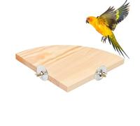 Plataforma Para Percha Para Pájaros: Soporte De Madera Natural, Accesorio Colgante Duradero | Área De Descanso Equilibrada Para Periquitos Canarios, Bandeja De Entrenamiento Divertida Para Jaula Caser