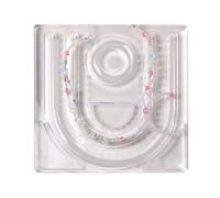 Plataforma profesional de abalorios con diseños de collares, bandeja de cuentas acrílicas con ranuras circulares y rectas, alfombrilla de cuentas acrílicas