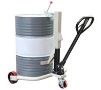 Plataforma rodante para Tambor de 55 galones con elevación hidráulica Manual, Plataforma rodante para manipulación de barriles de Servicio Pesado con Ruedas de Poliuretano Ajustables,