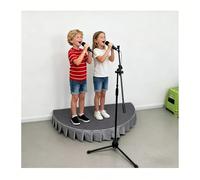 Plataforma semicircular portátil de 99,8 cm (39,3/47,3") Superficie antideslizante Escalón con faldón para presentaciones Ideal para discursos(39.3x19.7in/3.3x1.6ft)