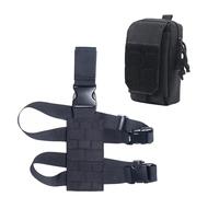 Plataforma Táctica Molle para Pierna, Funda Universal para Cargador, Adaptador de Panel de Muslo, Liberación Rápida, Equipo de Caza(Black)