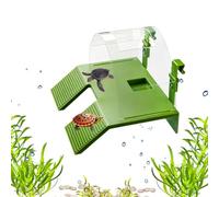 Plataforma Tortugas - ABS 19x16cm | Zona De Sol Acuario Quelonios | Escalera Doble Ajustable Estante Descanso para Terrarium Hábitat Cuidado Mascotas Hogar Oficina Herramienta Equipo Kit Pro