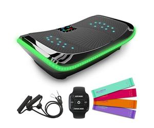 Plataforma Vibradora Bluefin 4D para Perder Peso, Recuperación Muscular y Drenaje Linfático, 3 Potentes Motores con Bandas y Cuerdas de Resistencia para Realizar un Ejercicio Completo