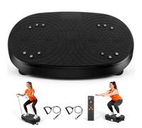 Plataforma Vibratoria, 120 Velocidades Plataforma Vibración Muscular para Musculación y Moldeado,Altavoz Bluetooth y Bandas Elásticas Fitness en Casa para Quemar Grasa y Adelgazar