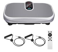 Plataforma Vibratoria 150KG, 120 Niveles de Vibración, 9 Programas de Entrenamiento Automáticos, Altavoz Bluetooth, Plataforma Vibración Muscular con Control Remoto y Banda de Resistencia
