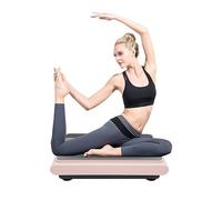 Plataforma vibratoria 200 W 99 niveles Bluetooth para fitness y desarrollo | Acero, ABS, gris/rosa, 120 kg, 30-40 dB, LCD, Bluetooth, 5 modos, bandas de resistencia, para yoga, fitness, hogar